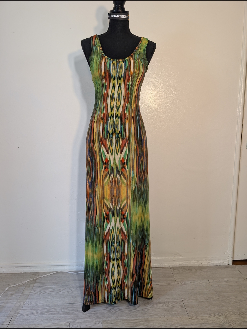 Multi-Color Patterned Cutout Maxi Dress - Picture 5 of 13